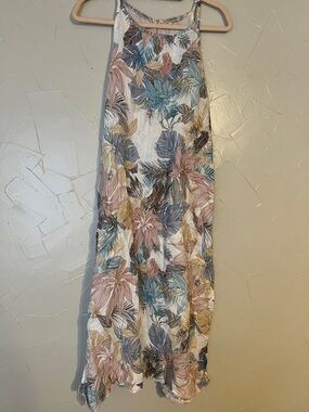 Lungo L’Arno Italy 100% Linen Top Size S Made in Italy Tropical Print